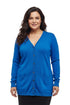 La Cera Long Sleeve Boyfriend Cardigan - Plus Size - La Cera