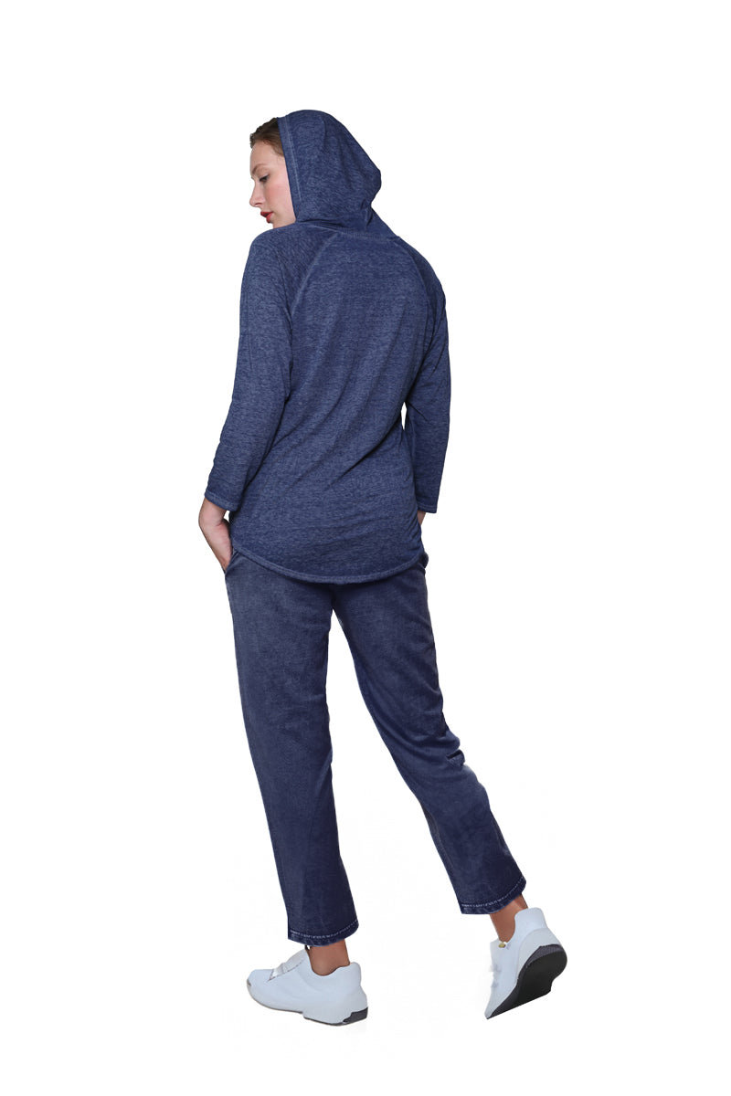 Soft & Supple 2-Piece Hooded Knit Sweatpants Set - La Cera