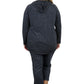 Top de punto con capucha, suave y flexible, de talla grande