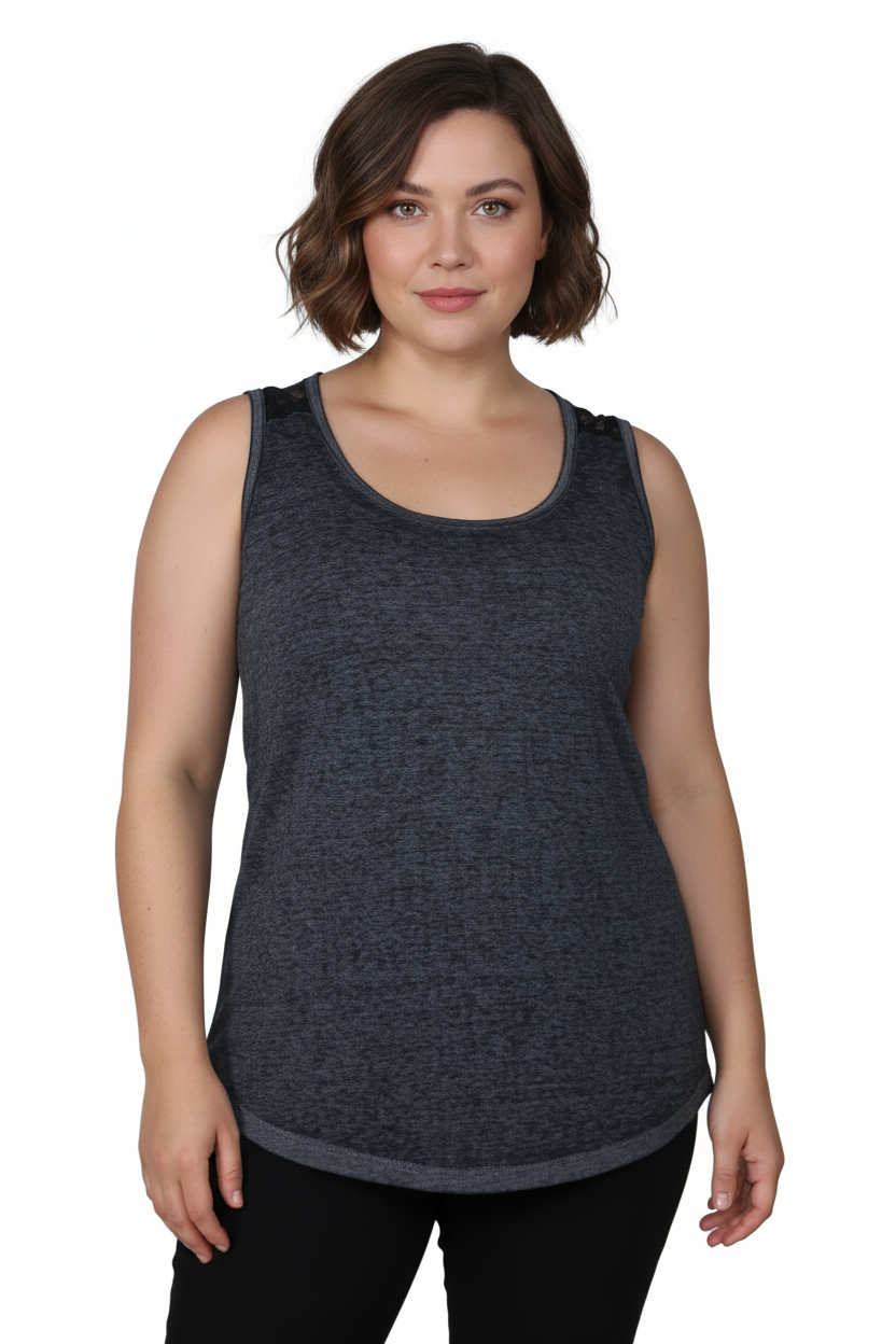 Top de punto sin mangas suave y flexible de talla grande