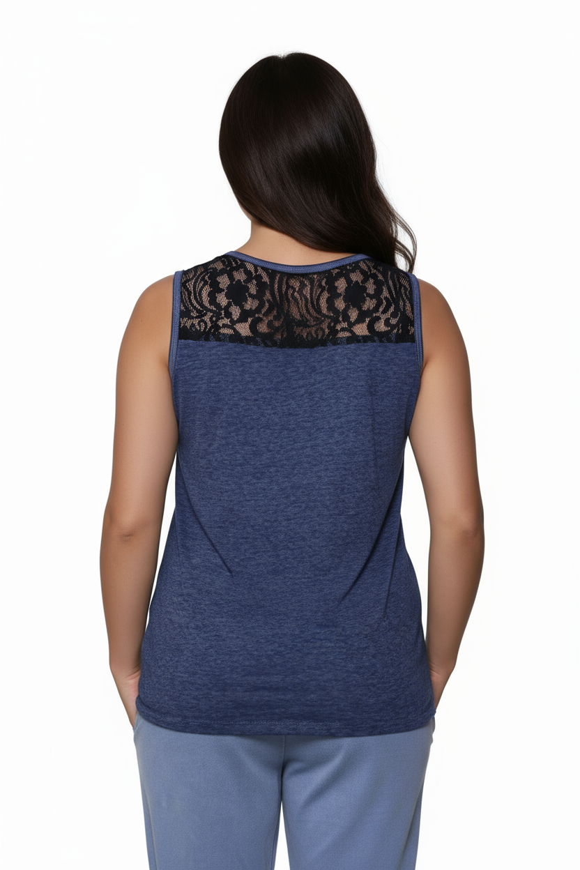 Top de punto sin mangas suave y flexible de talla grande