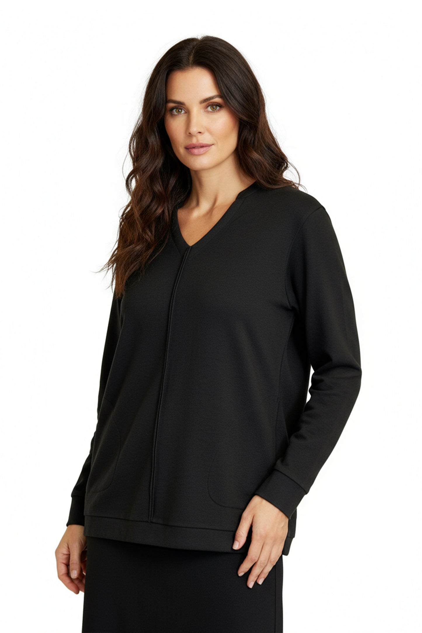 Comfort Luxe Collection Cozy Knit V Neck Tunic