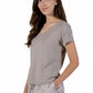 A La Carte By La Cera Cotton V-Neck Top