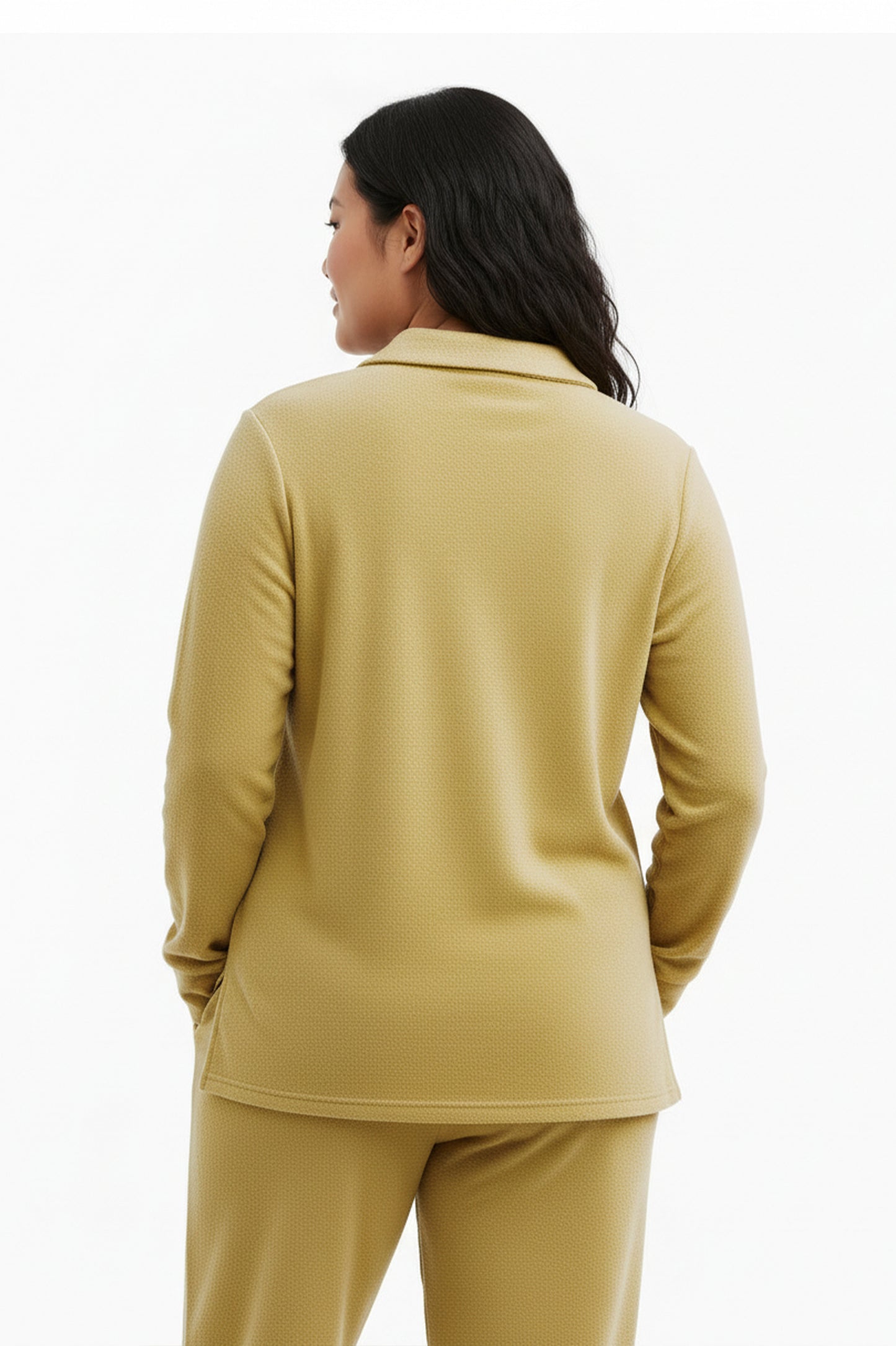 Plus Size Comfort Luxe Collection Cozy Notch Collar Shirt