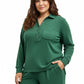 Plus Size Comfort Luxe Collection Cozy Notch Collar Shirt