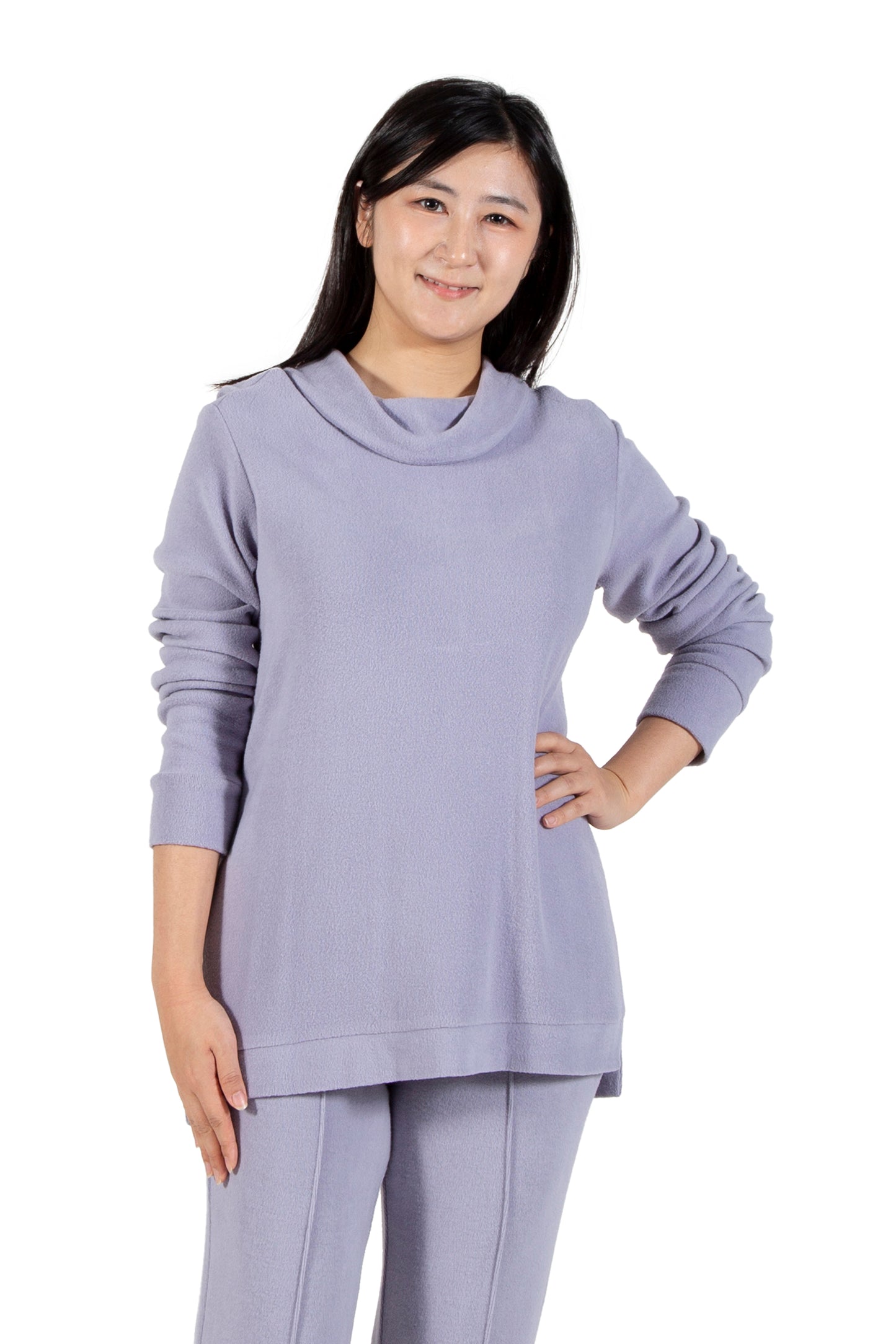 Comfort Luxe Collection Cozy Knit Cowl Neck Top