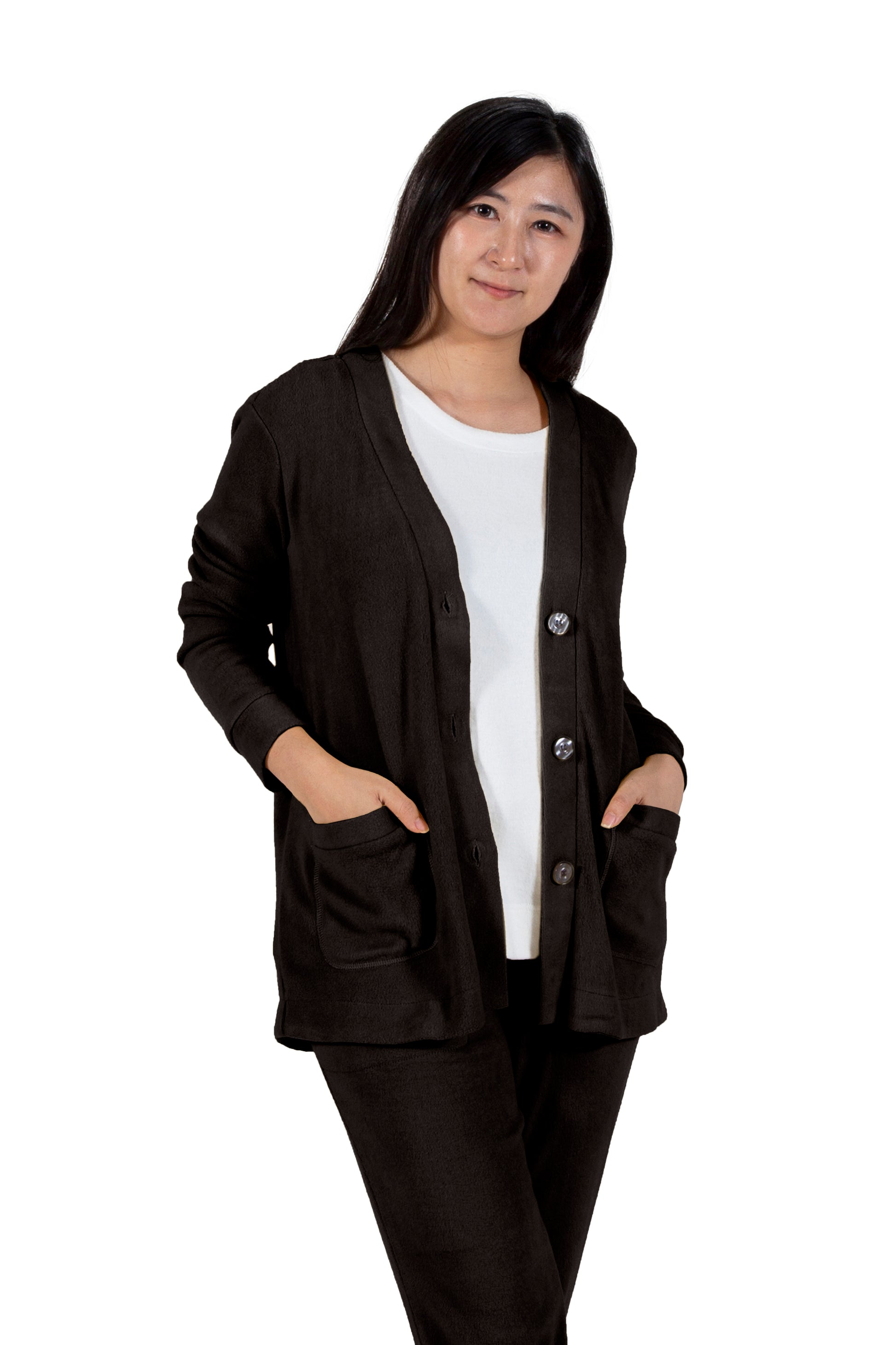 Comfort Luxe Collection Cozy Knit Button Front Jacket - La Cera