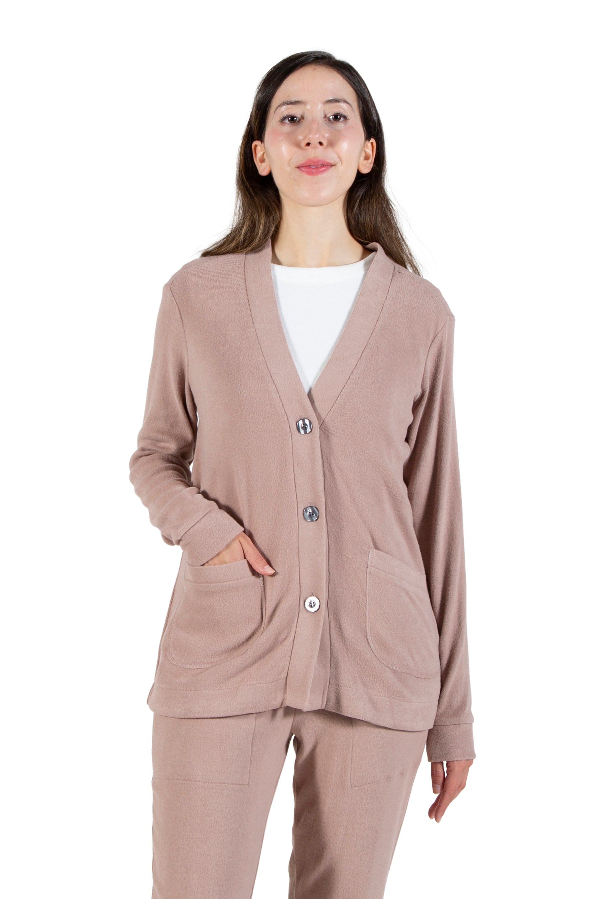 Comfort Luxe Collection Cozy Knit Button Front Jacket - La Cera