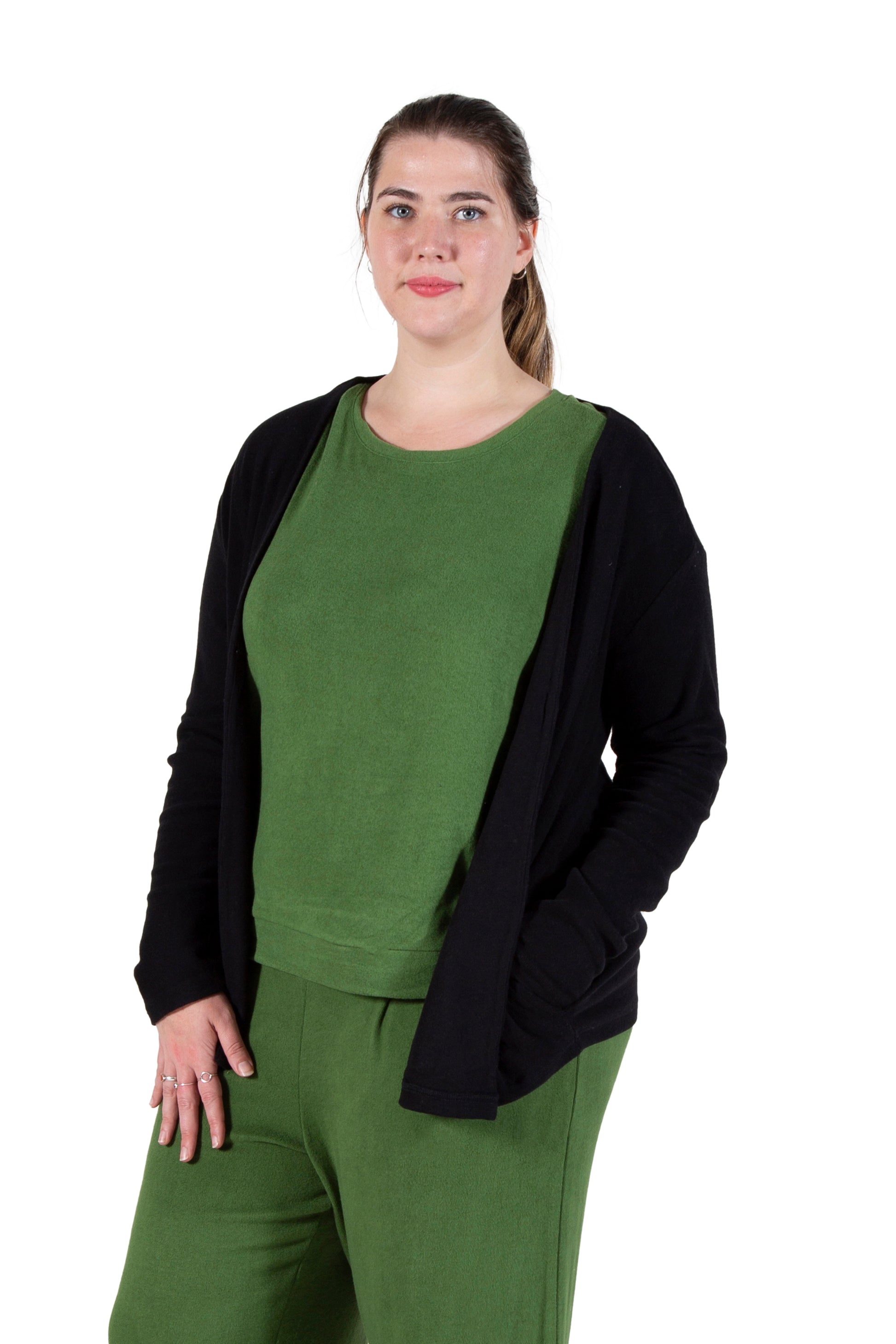 Plus Size Comfort Luxe Collection Cozy Knit Open Cardigan - La Cera