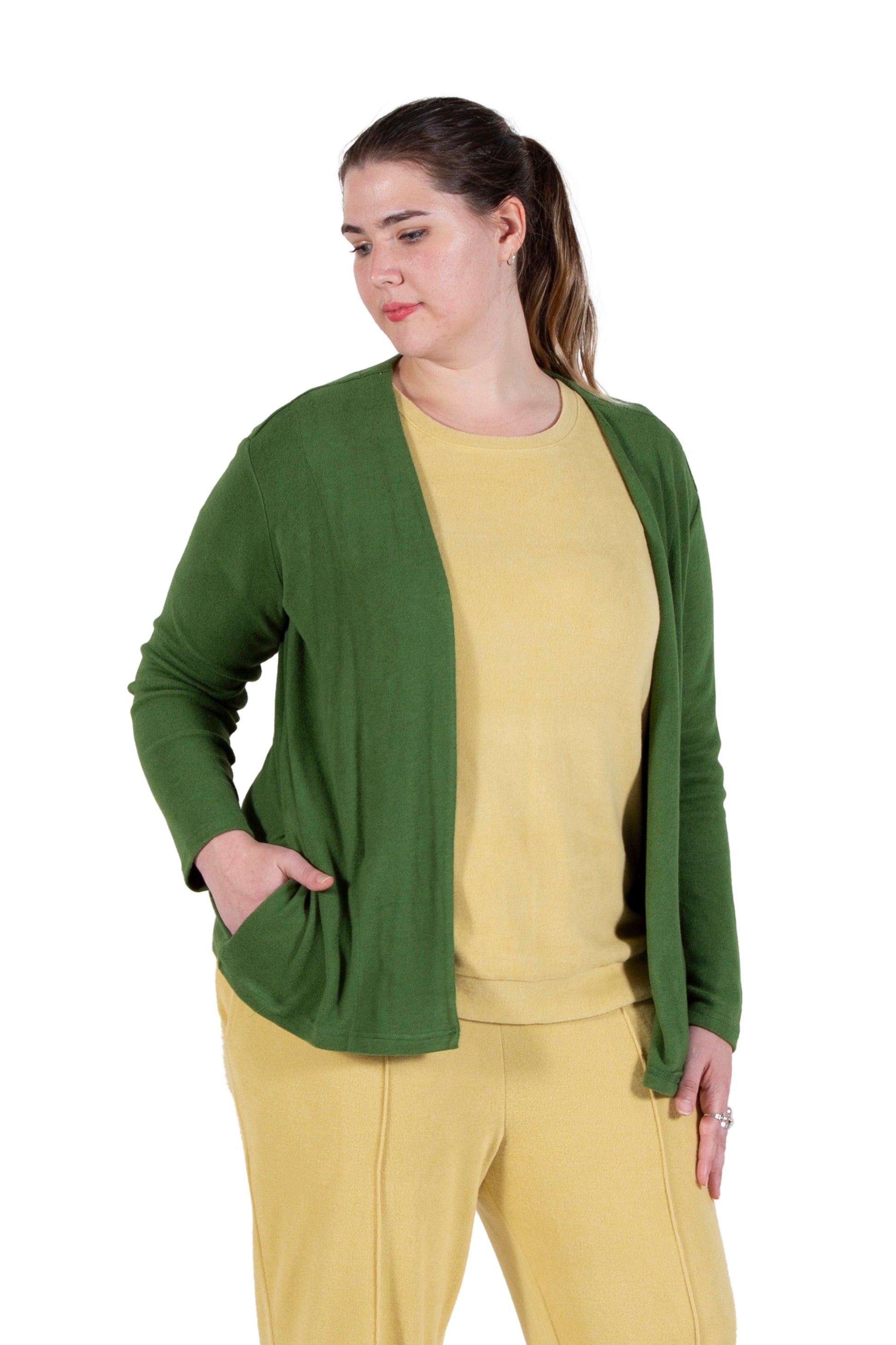 Plus Size Comfort Luxe Collection Cozy Knit Open Cardigan - La Cera