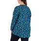Pleat Front Printed Rayon Top - Plus Size