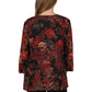 La Cera ¾ Sleeve Pleated Front Button Rayon Print Tunic