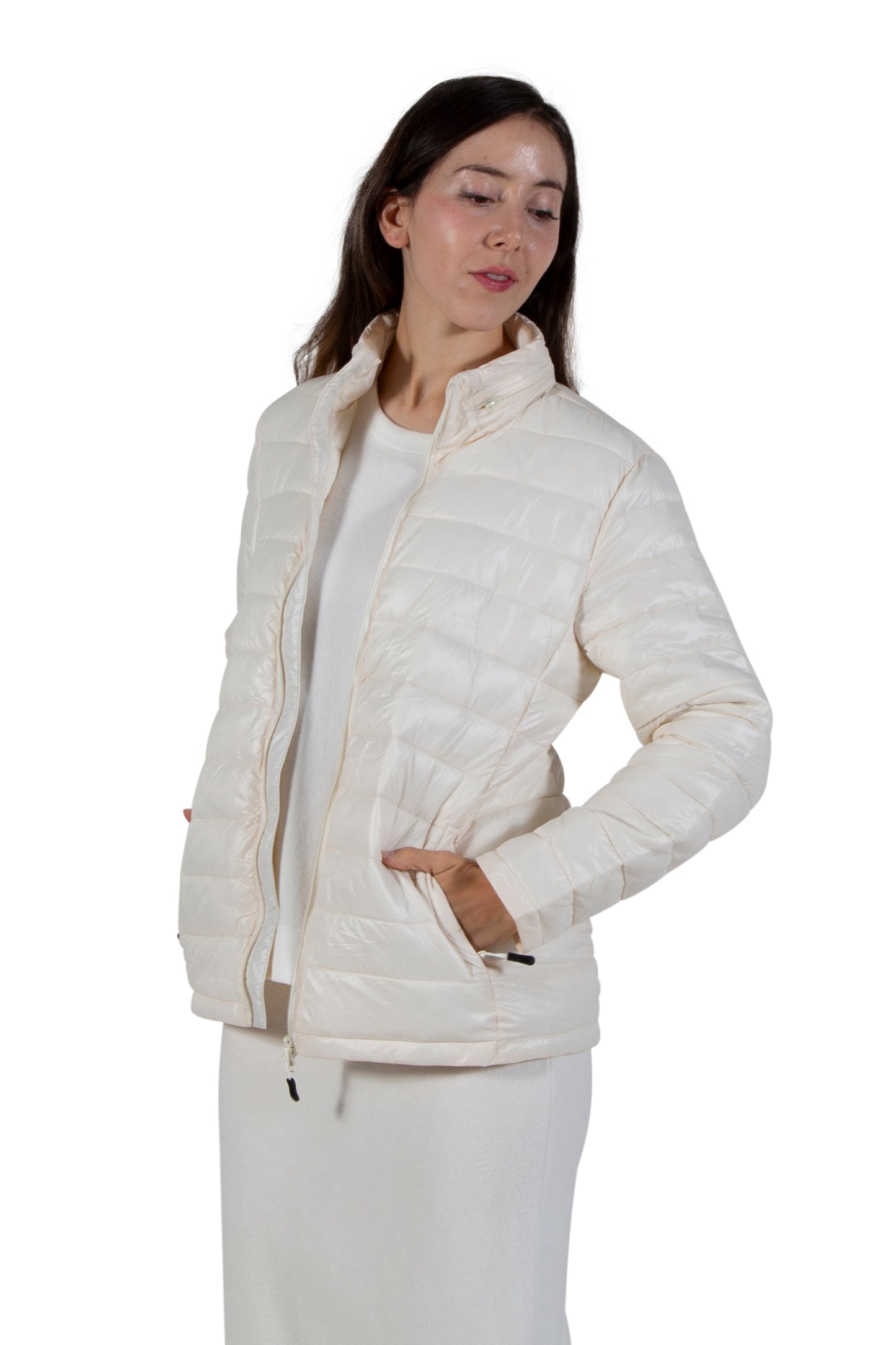 La Cera Quilted Nylon Puffer Jacket