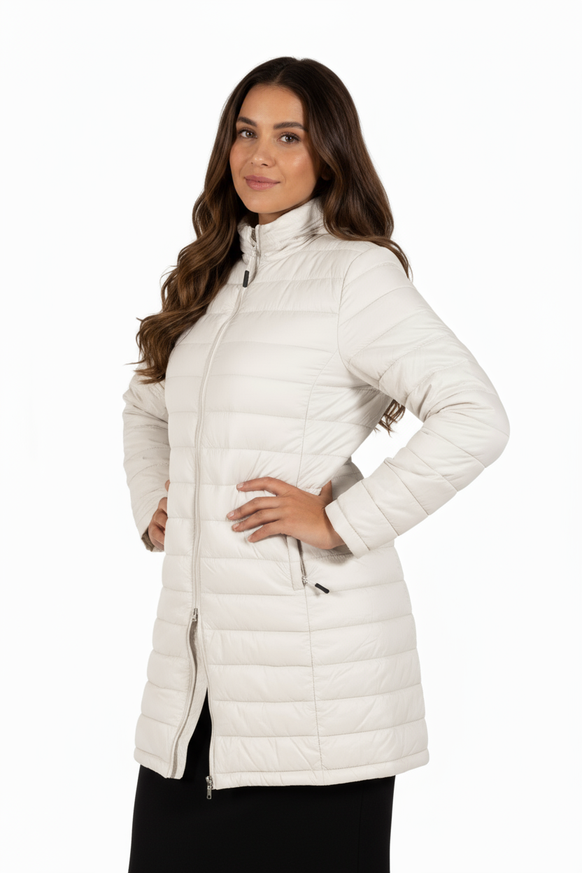 La Cera Lightweight Quilted Puffer Coat