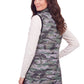 La Cera Camo Printed Knee Length Vest