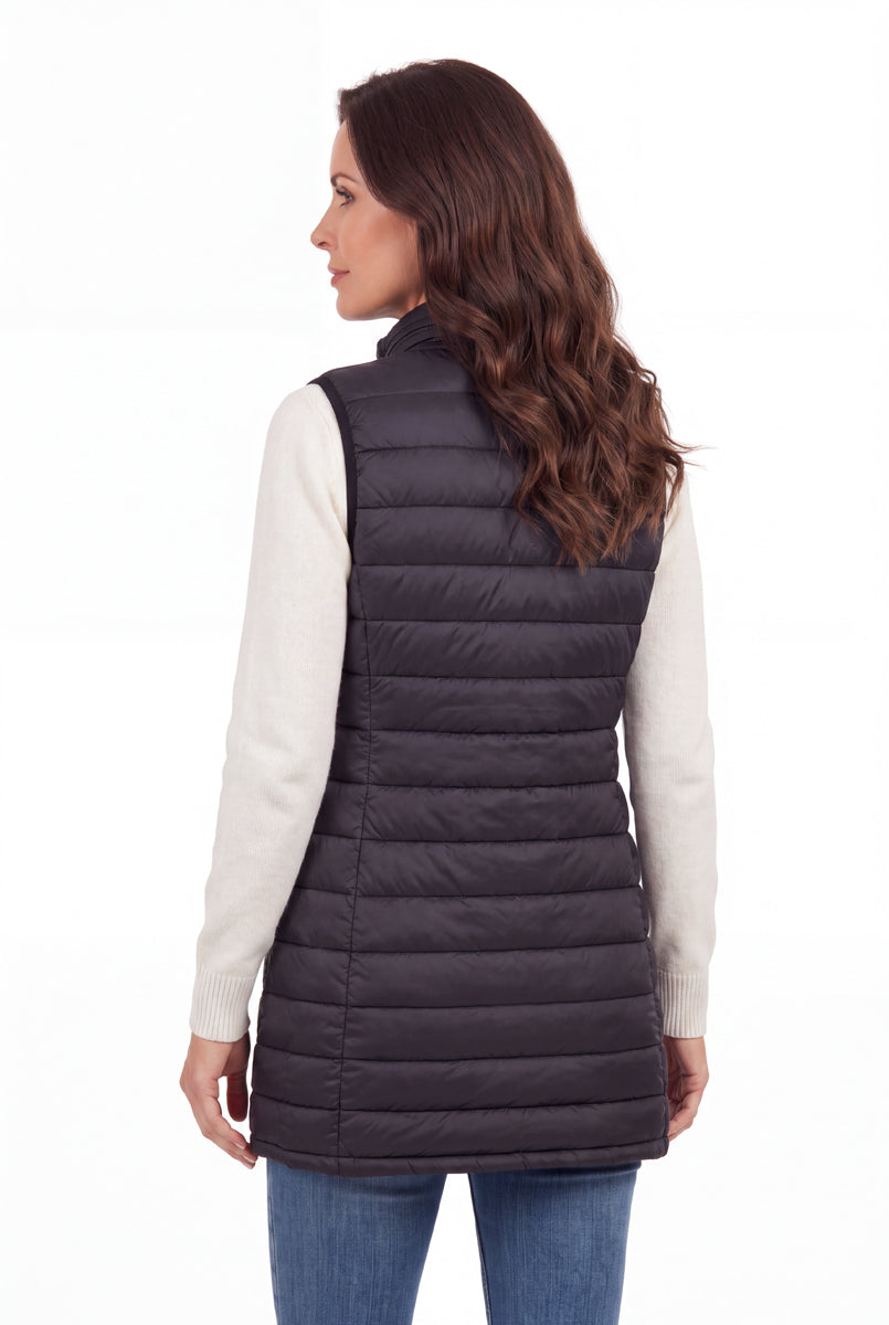 La Cera Solid Knee Length Vest