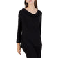 La Cera Solid Cowl Neck Top - La Cera