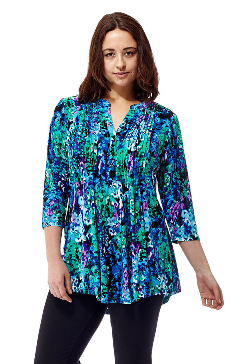 La Cera Pleat Front Tunic