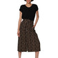 La Cera Floral Printed Cotton Corduroy Skirt - La Cera