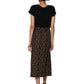 La Cera Floral Printed Cotton Corduroy Skirt - La Cera