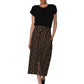 La Cera Floral Printed Cotton Corduroy Skirt - La Cera