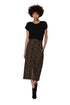 La Cera Floral Printed Cotton Corduroy Skirt - La Cera