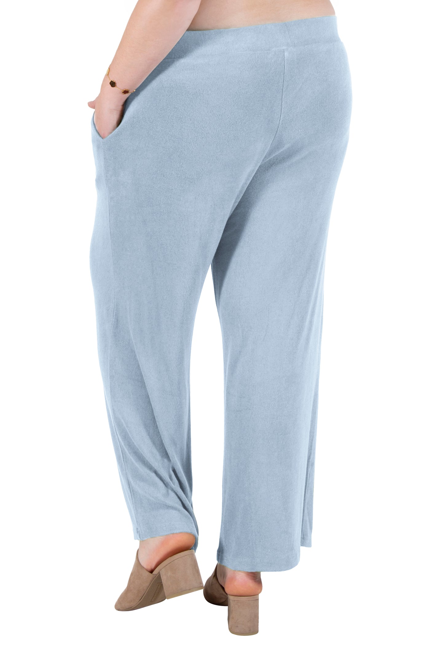 Plus Size Comfort Luxe Collection Cozy Knit Palazzo Pants - La Cera