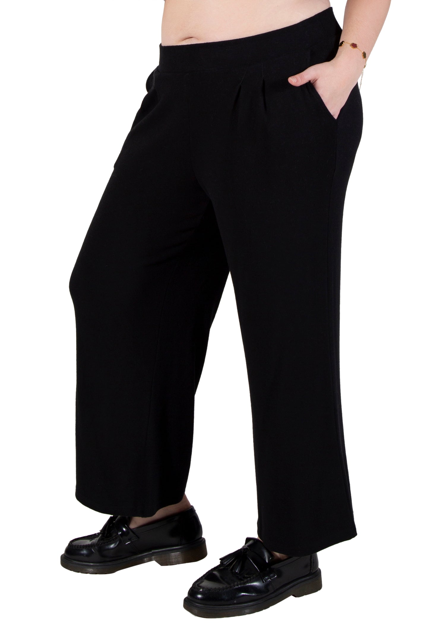 Plus Size Comfort Luxe Collection Cozy Knit Palazzo Pants - La Cera