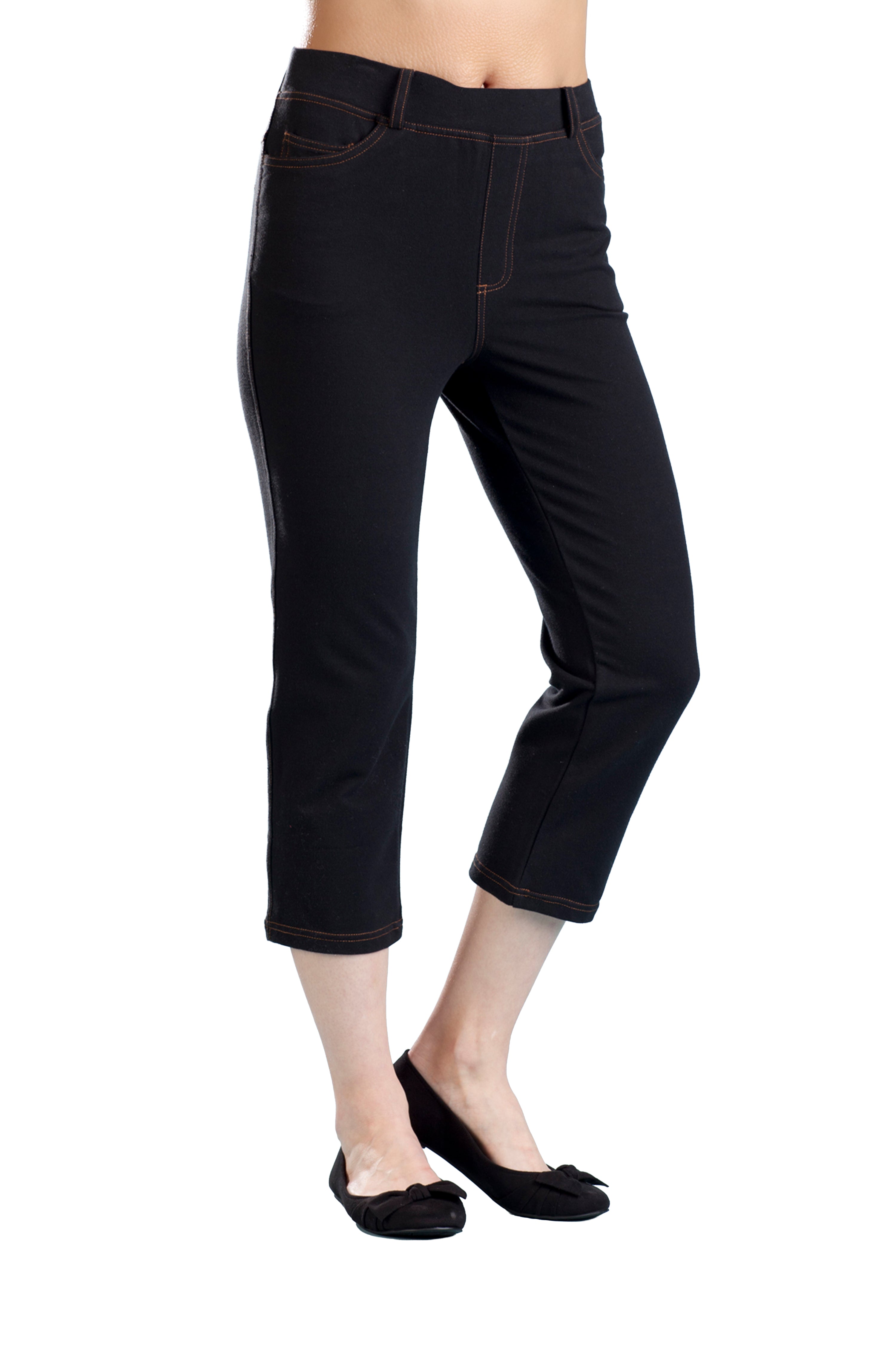 La Cera Stretch Knit Cropped Pant - La Cera