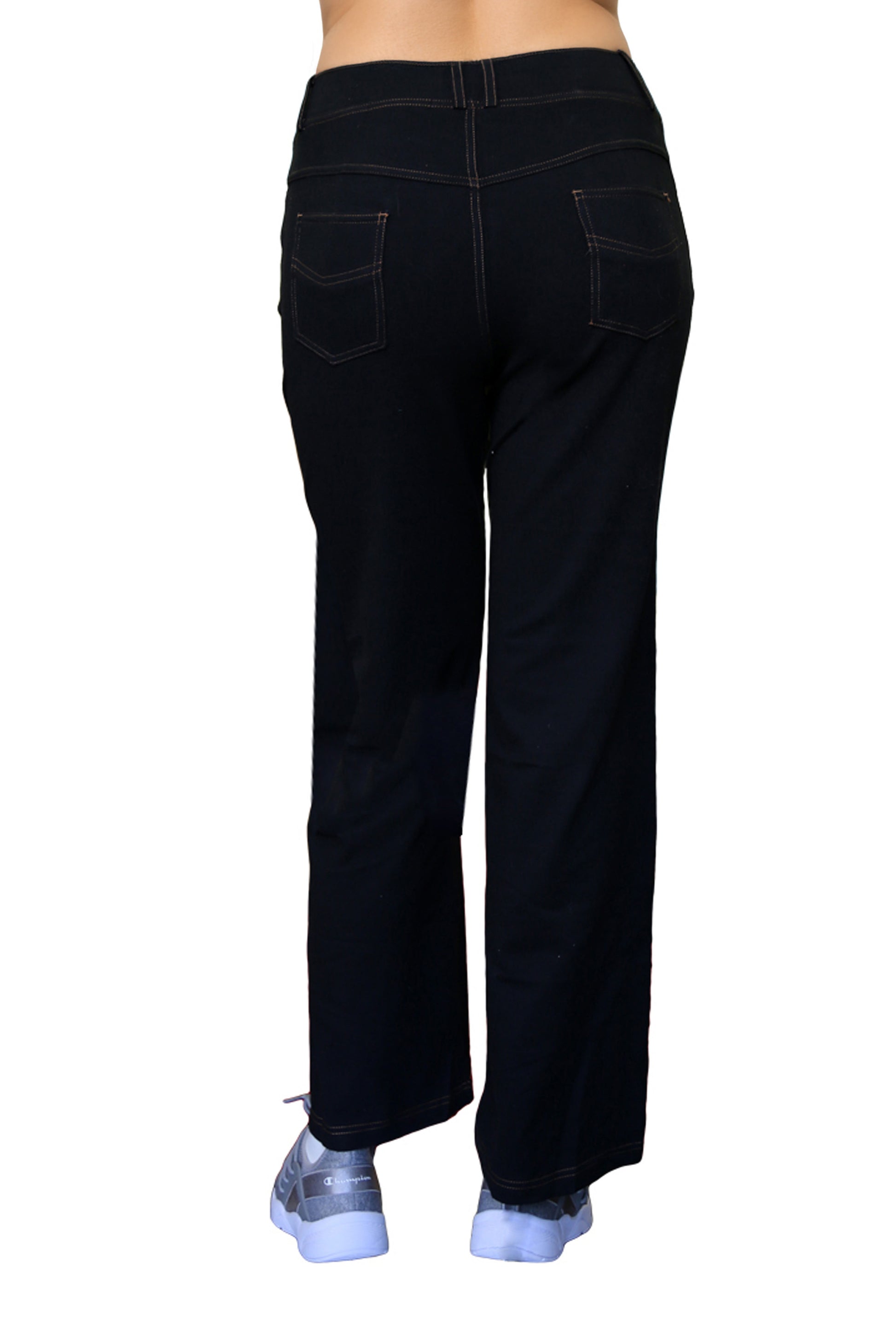 La Cera Plus Size Stretch Knit Wide Leg Pant - La Cera
