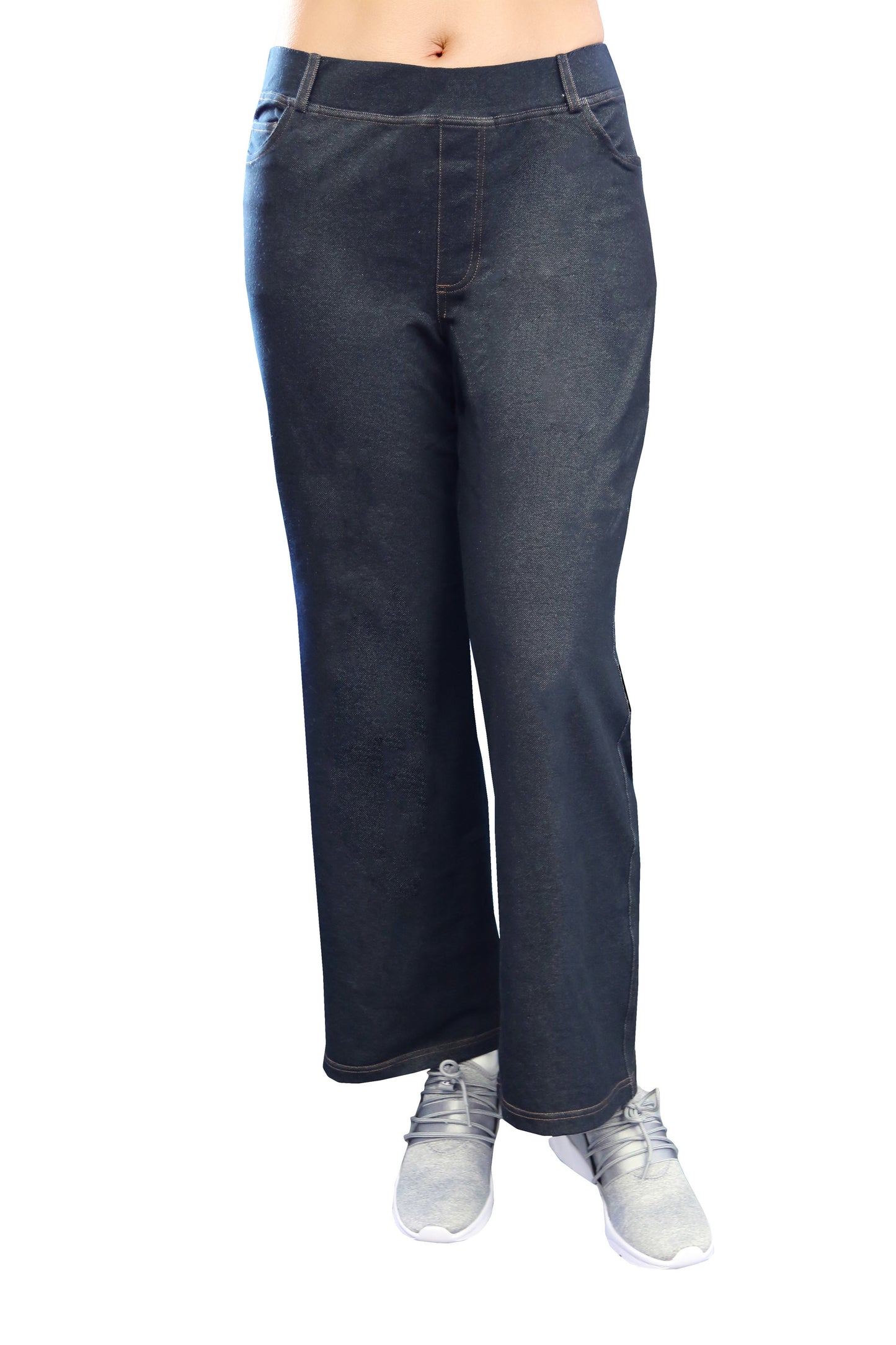 La Cera Plus Size Stretch Knit Wide Leg Pant - La Cera