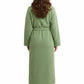 La Cera Honeycomb Textured Fleece Wrap Robe - La Cera