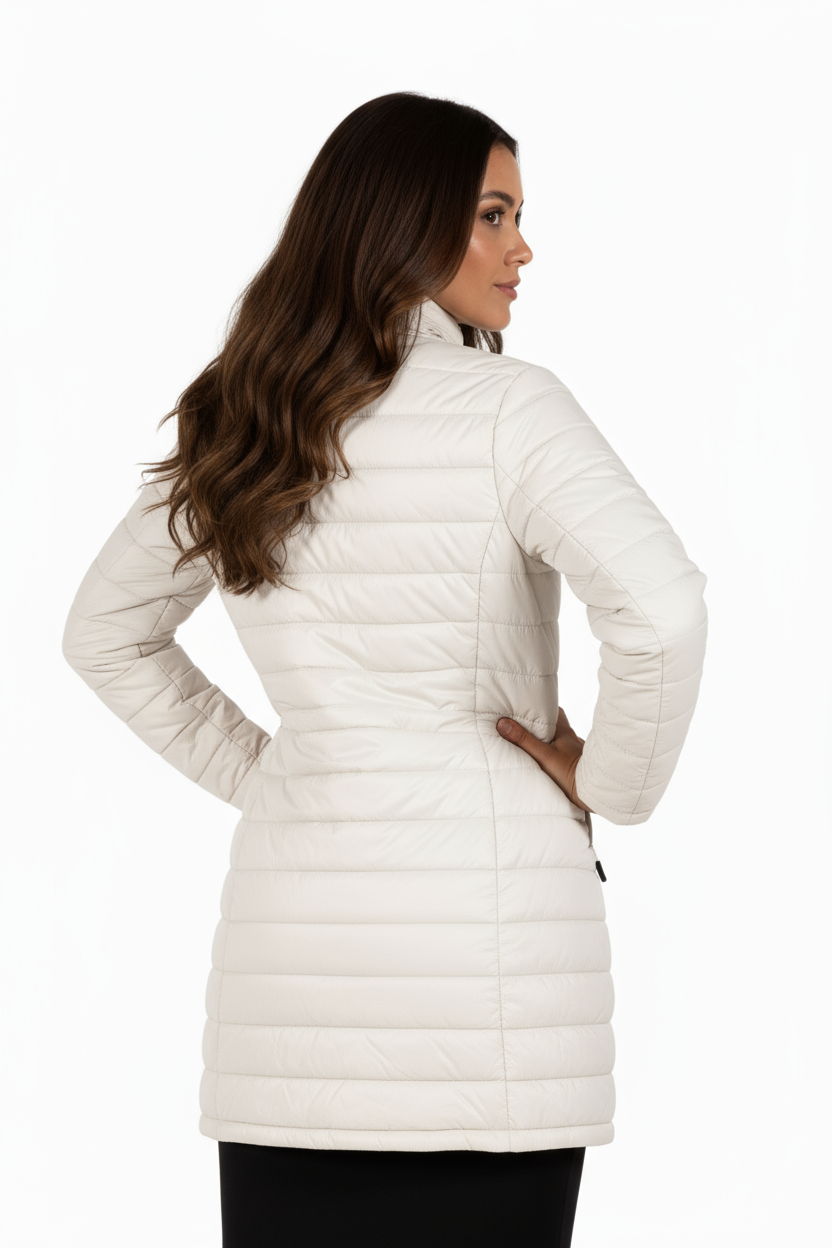 La Cera Lightweight Quilted Puffer Coat