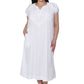 La Cera Plus Size Puff Sleeve Peasant Neckline Gown - La Cera