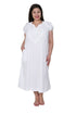 La Cera Plus Size Puff Sleeve Peasant Neckline Gown - La Cera