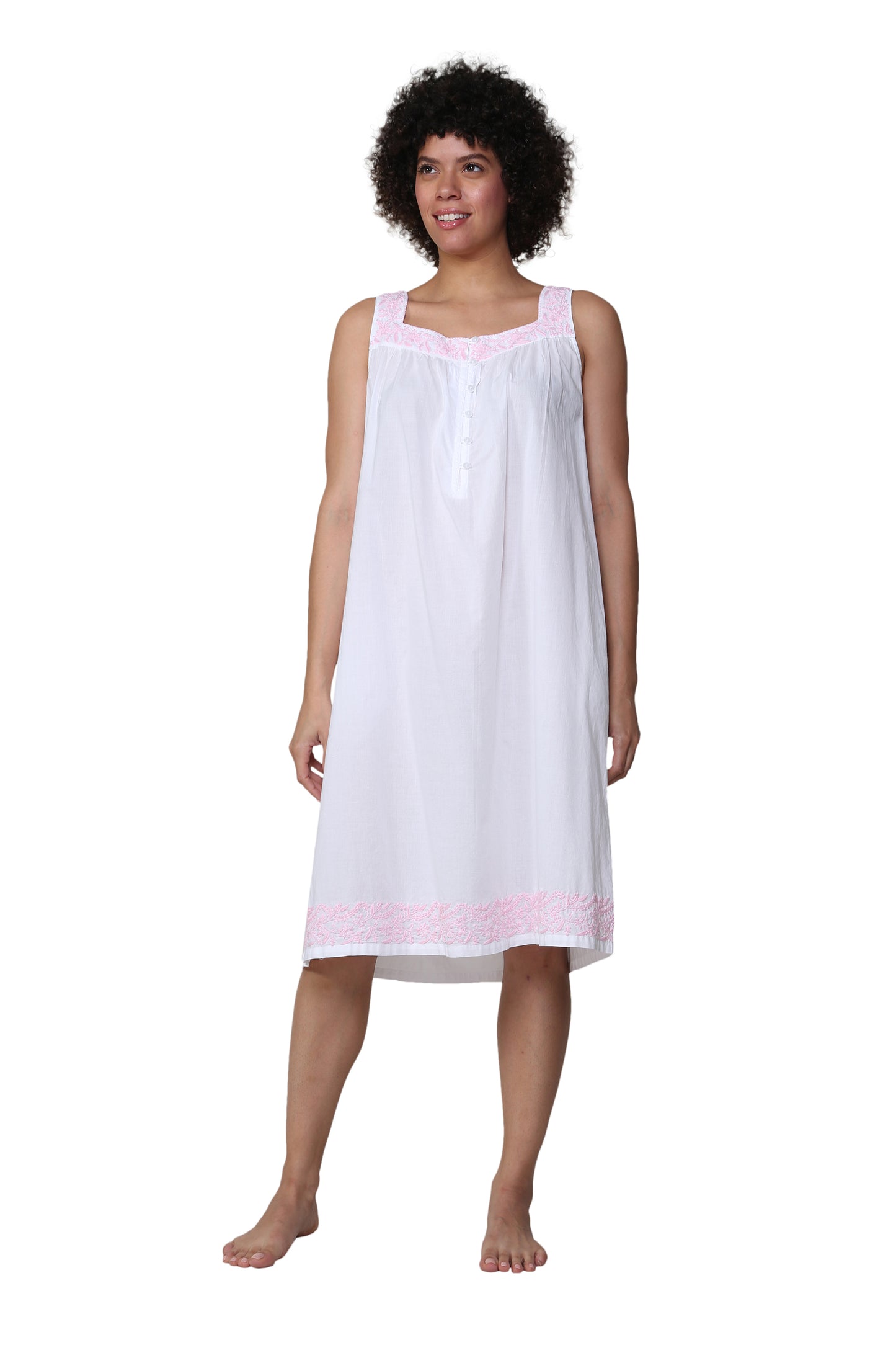 La Cera Sleeveless Gown With Contrast Embroidery - La Cera