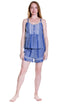 Blue Batik Print Cotton Boxer Short PJs - La Cera