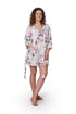 White Floral Cotton Robe - La Cera