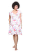 Drawstring Neckline Cotton Print Chemise - La Cera