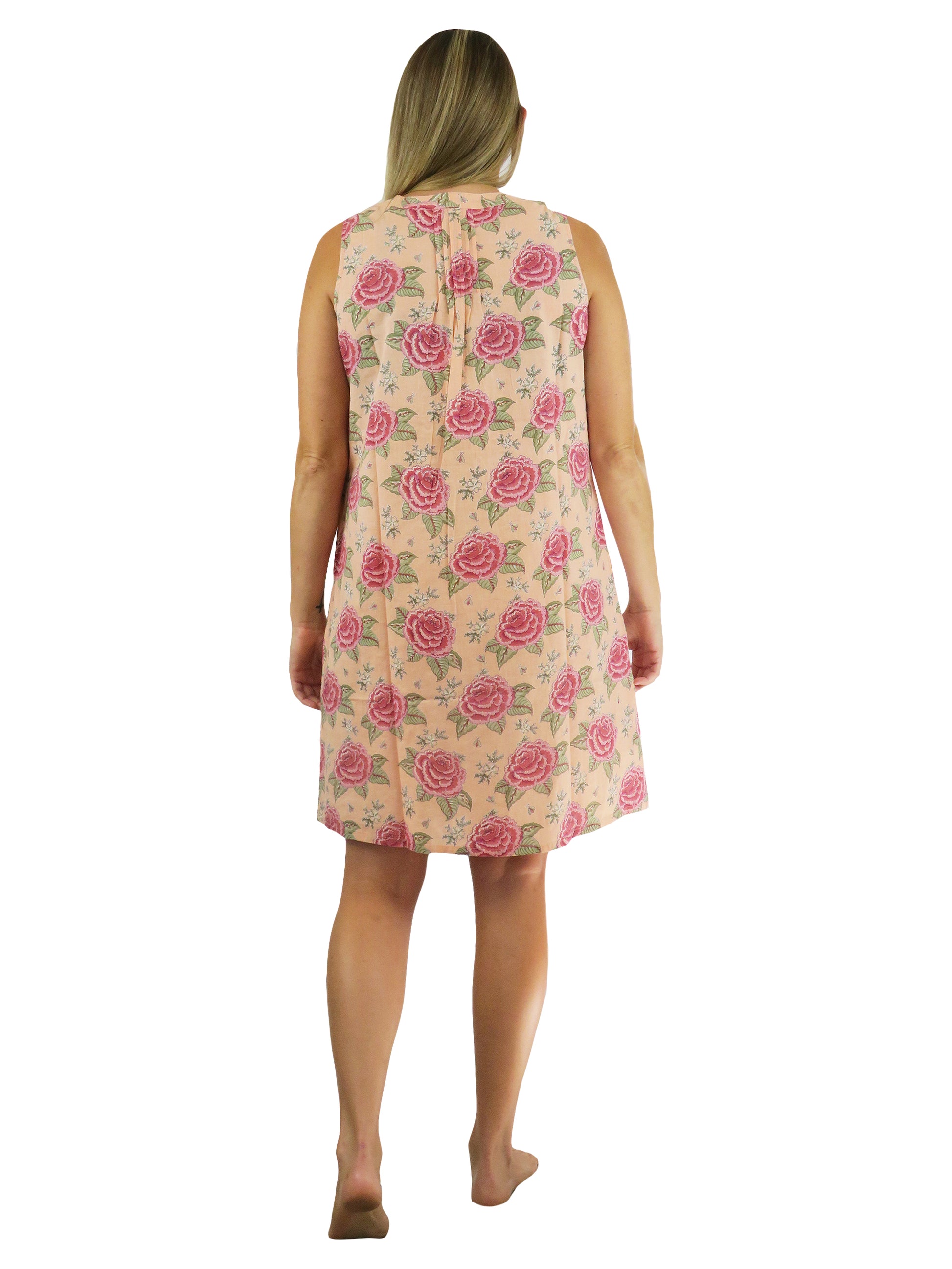 La Cera Sleeveless Floral Print Chemise - La Cera
