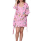 Pink Floral Cotton Robe - La Cera