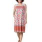 La Cera Vestido Sin Mangas Floral Coral 100% Algodón