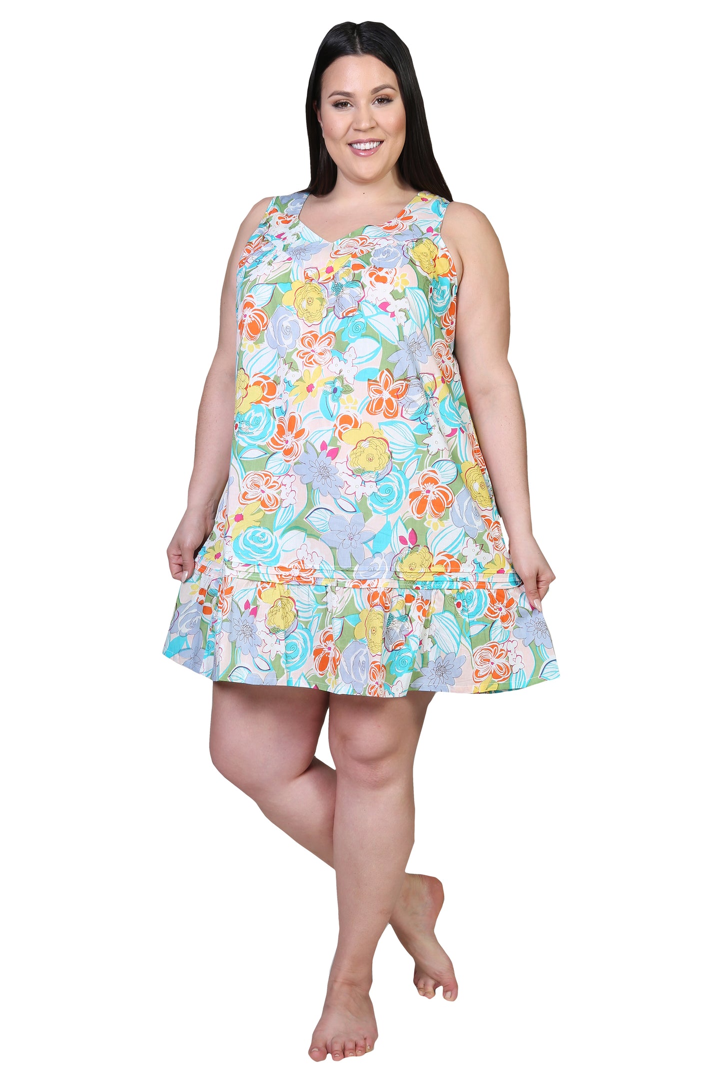 Camisón con estampado floral pastel 100% algodón La Cera