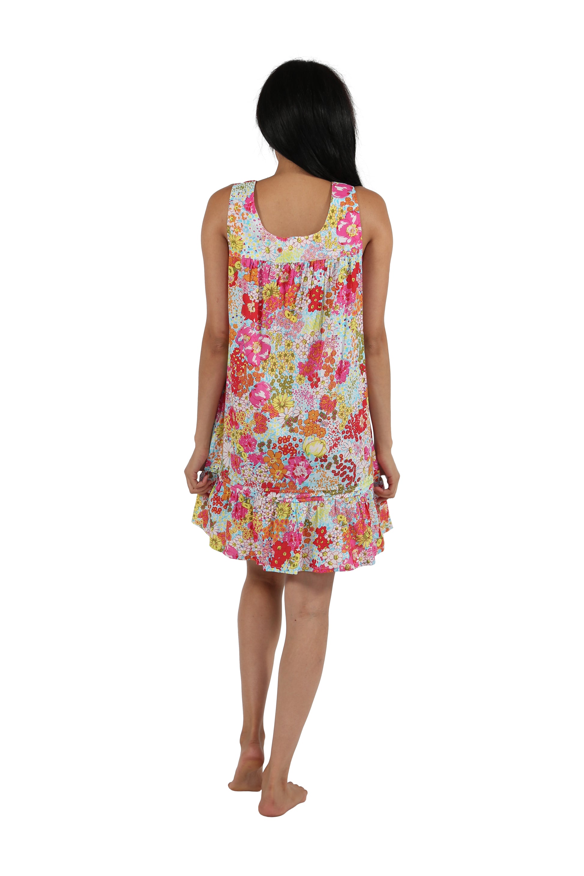 100% Cotton Floral Print Chemise - La Cera