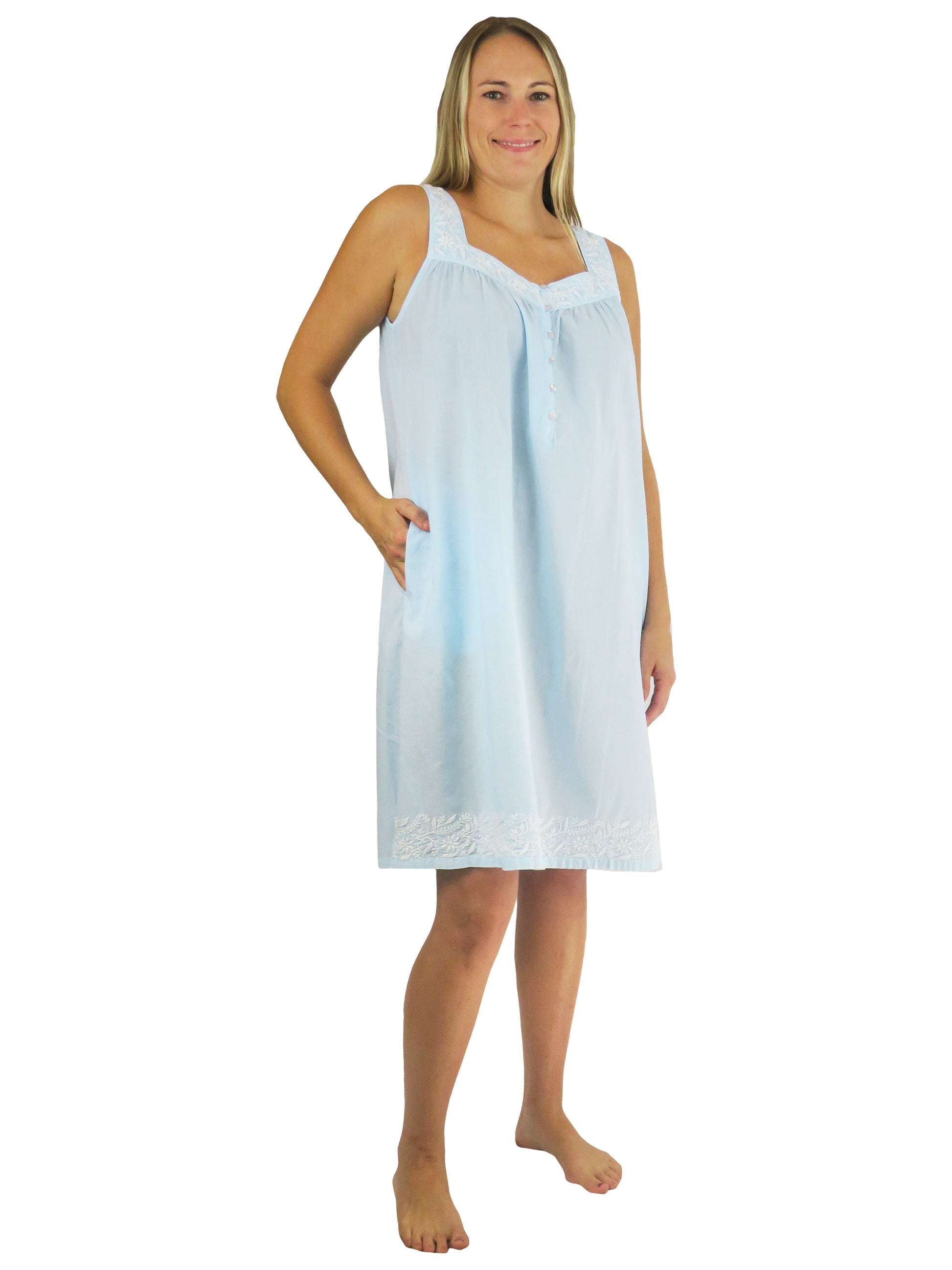 La Cera Hand Embroidered Chemise - La Cera