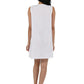 La Cera Sleeveless Pleated Button Front Chemise - La Cera
