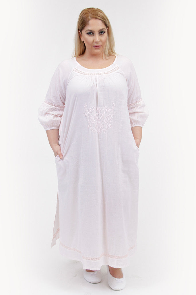 La Cera Plus Size Embroidered Night Gown - La Cera - 5