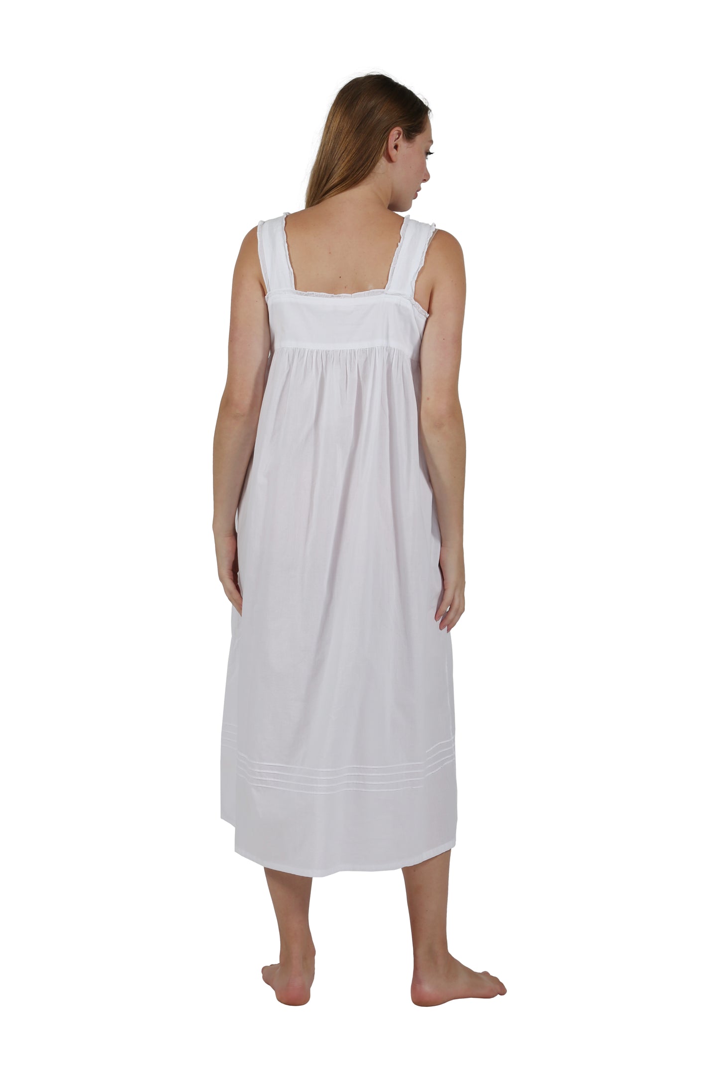 100% Cotton Embroidered Gown - La Cera