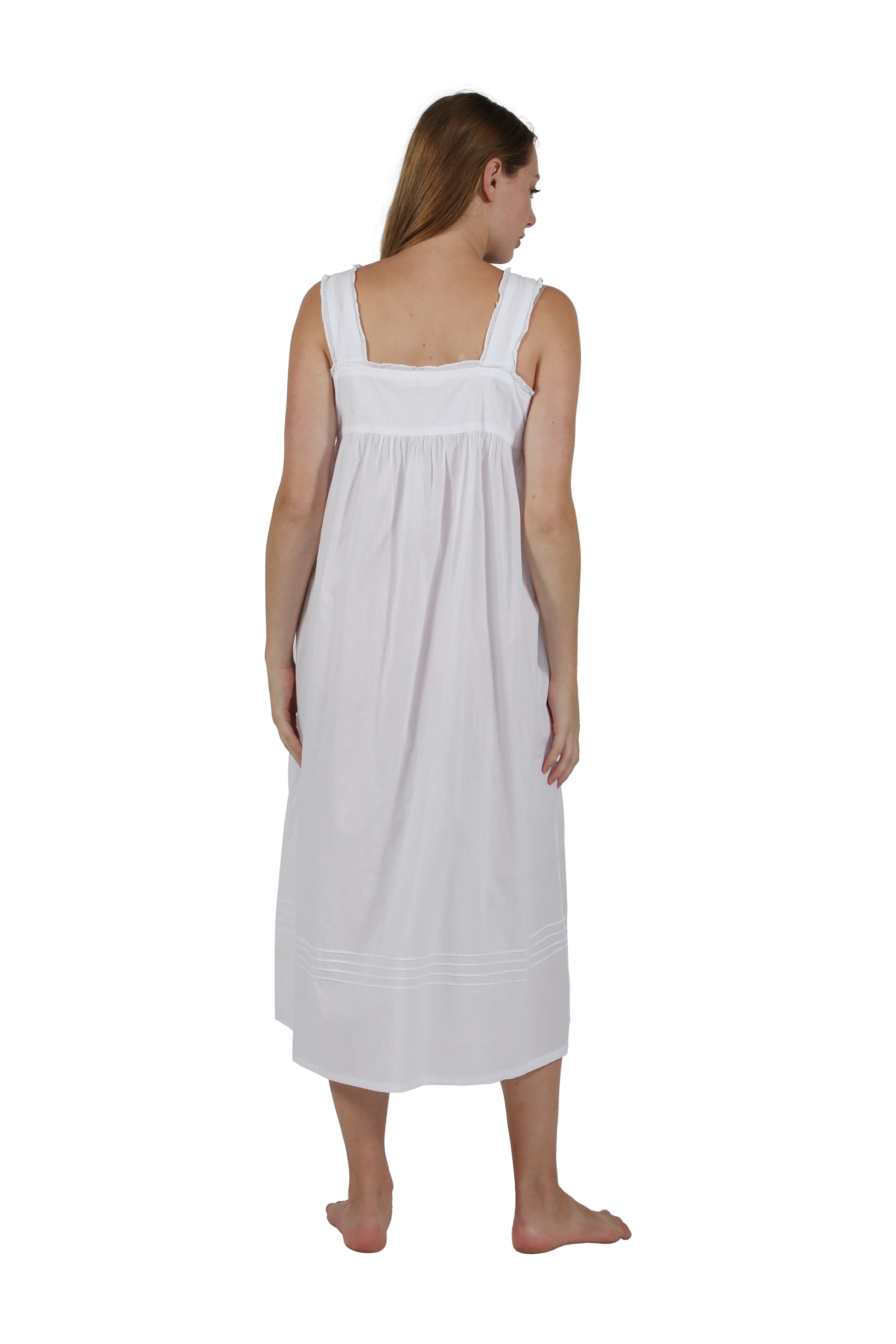 100% Cotton Embroidered Gown - La Cera