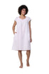 La Cera 100% White Cotton Embroidered Sweetheart Chemise - La Cera